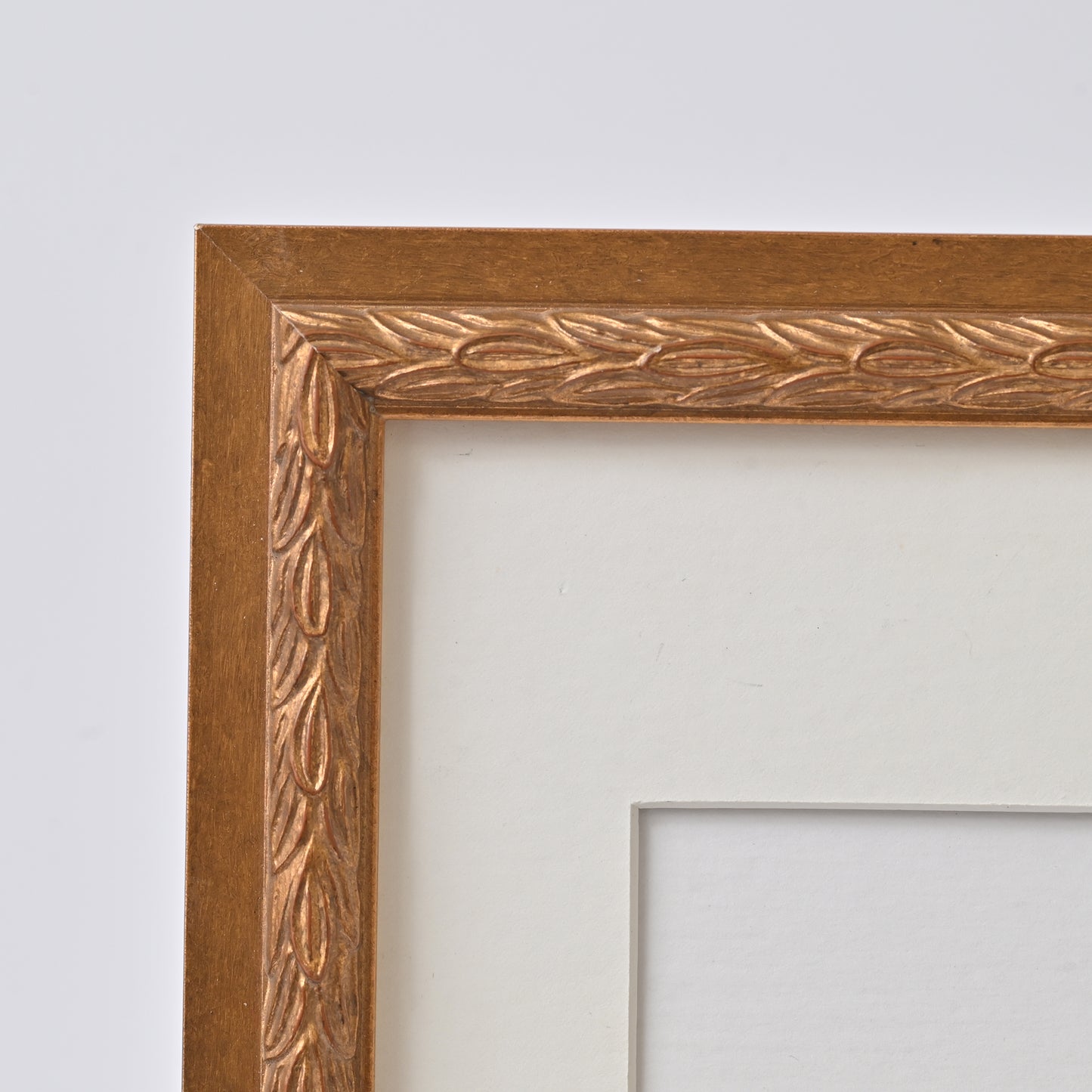 Antique Gold Finish Frame With Red & Black Undertones On Ornate Profile