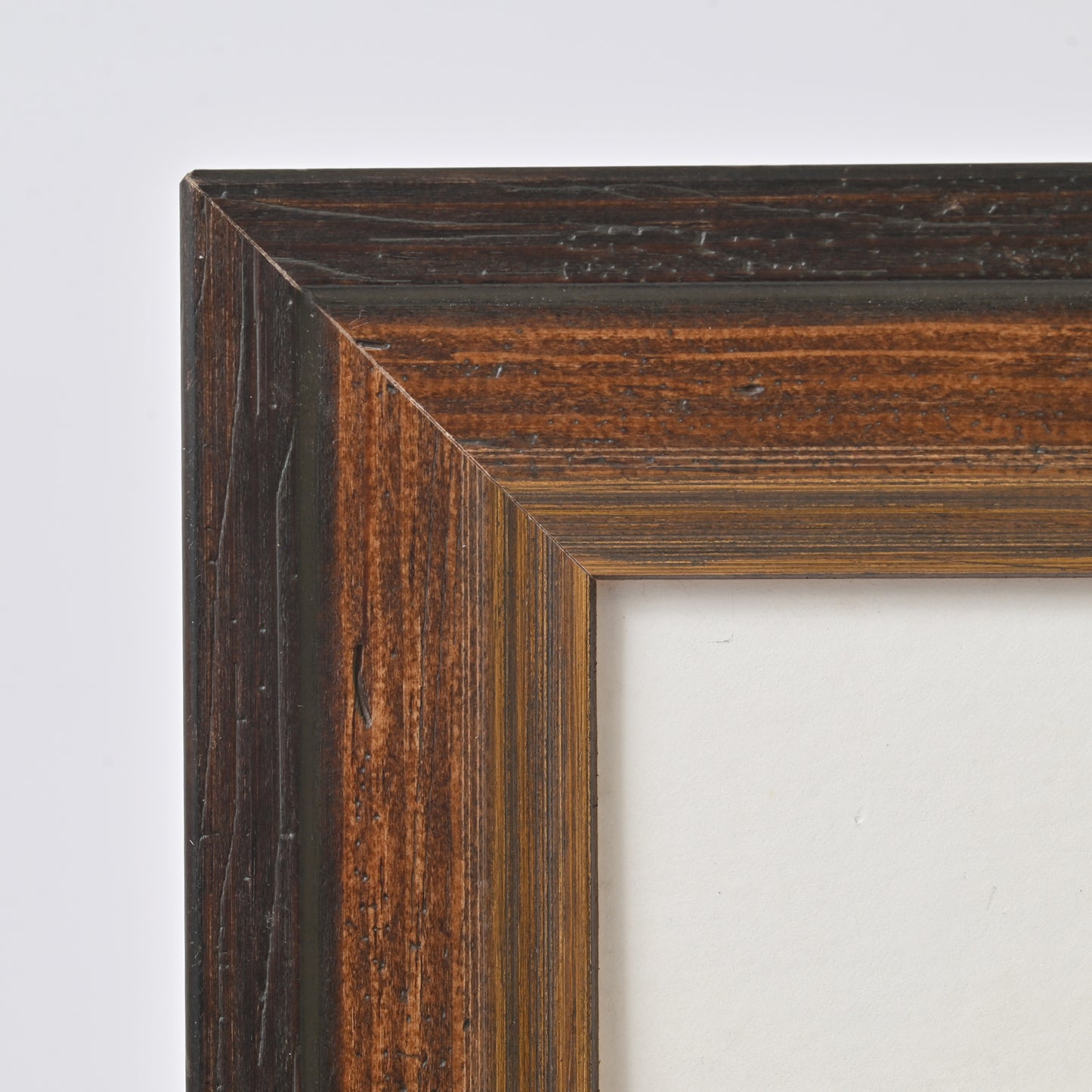 Two Tone Dark Walnut & Mahogany Stained Frame