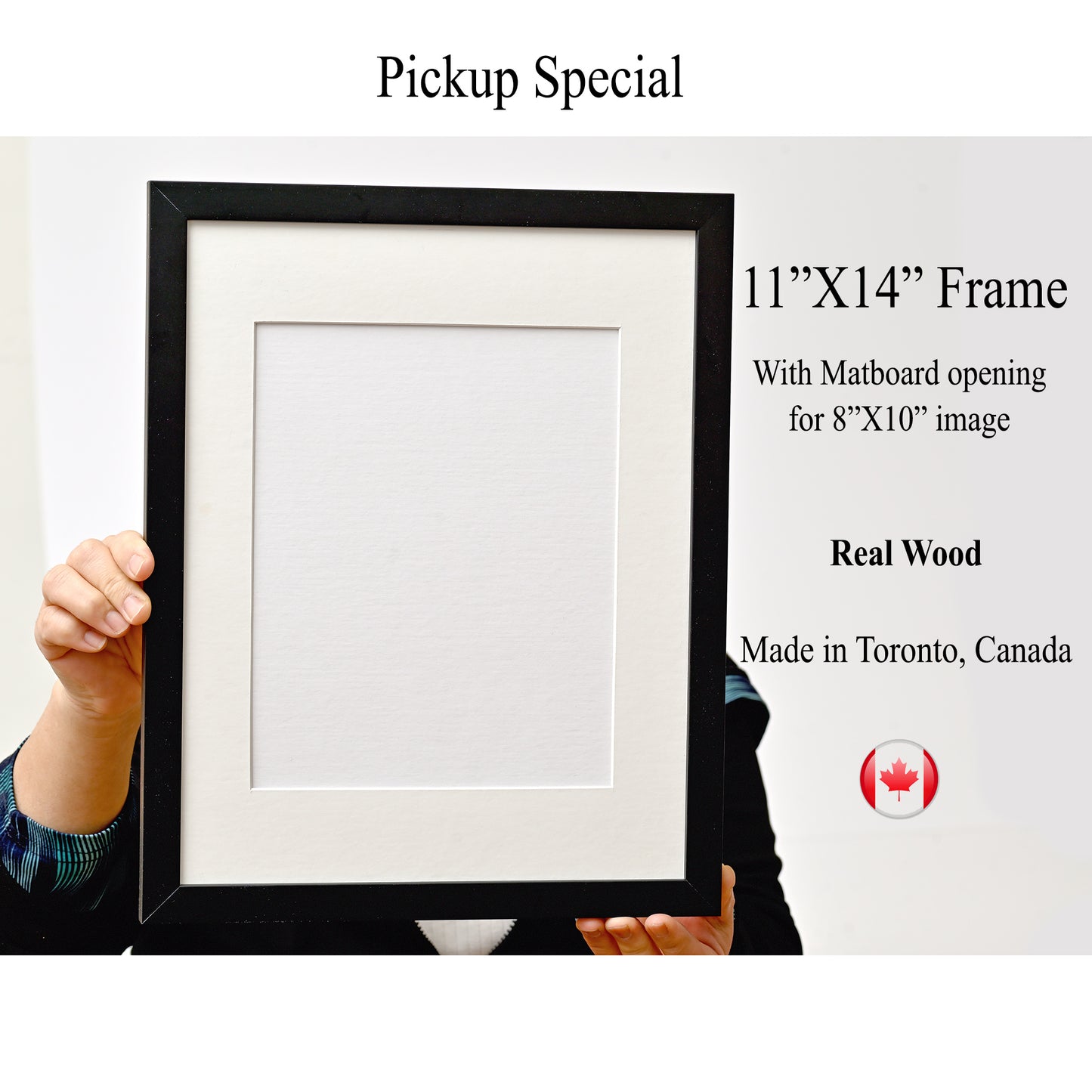 11"X14" 1 1/8" Wide Black Frame - Pickup Only