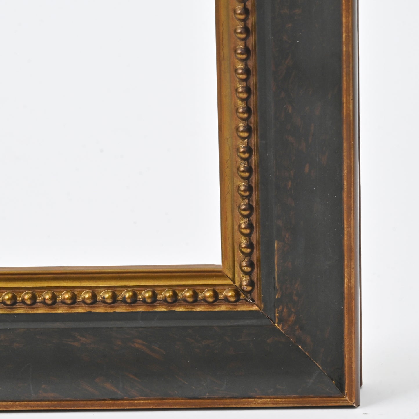 Oxidized Black and Bronze Ornate Frame With Gold Beaded Lip