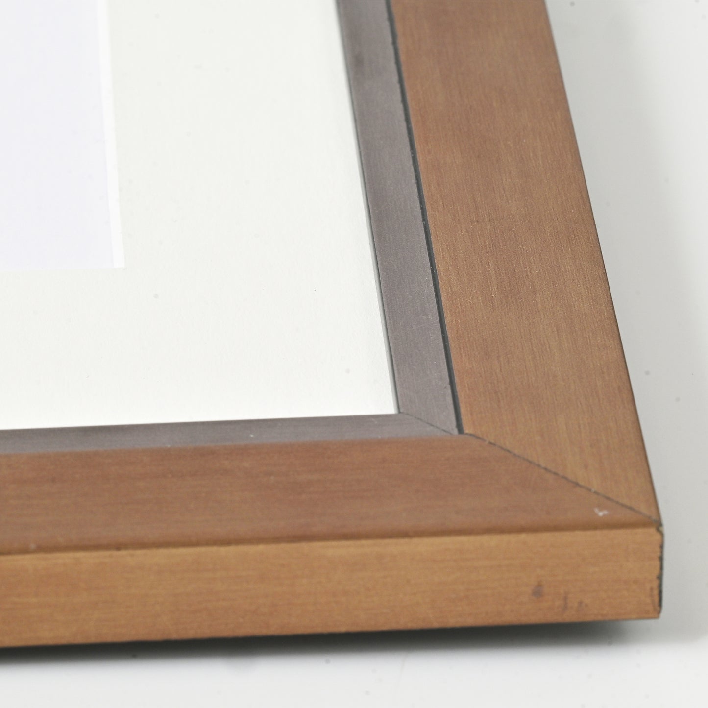 Metallic Bronze-Gold Picture Frame on Step Profile With Dark Iron Lip