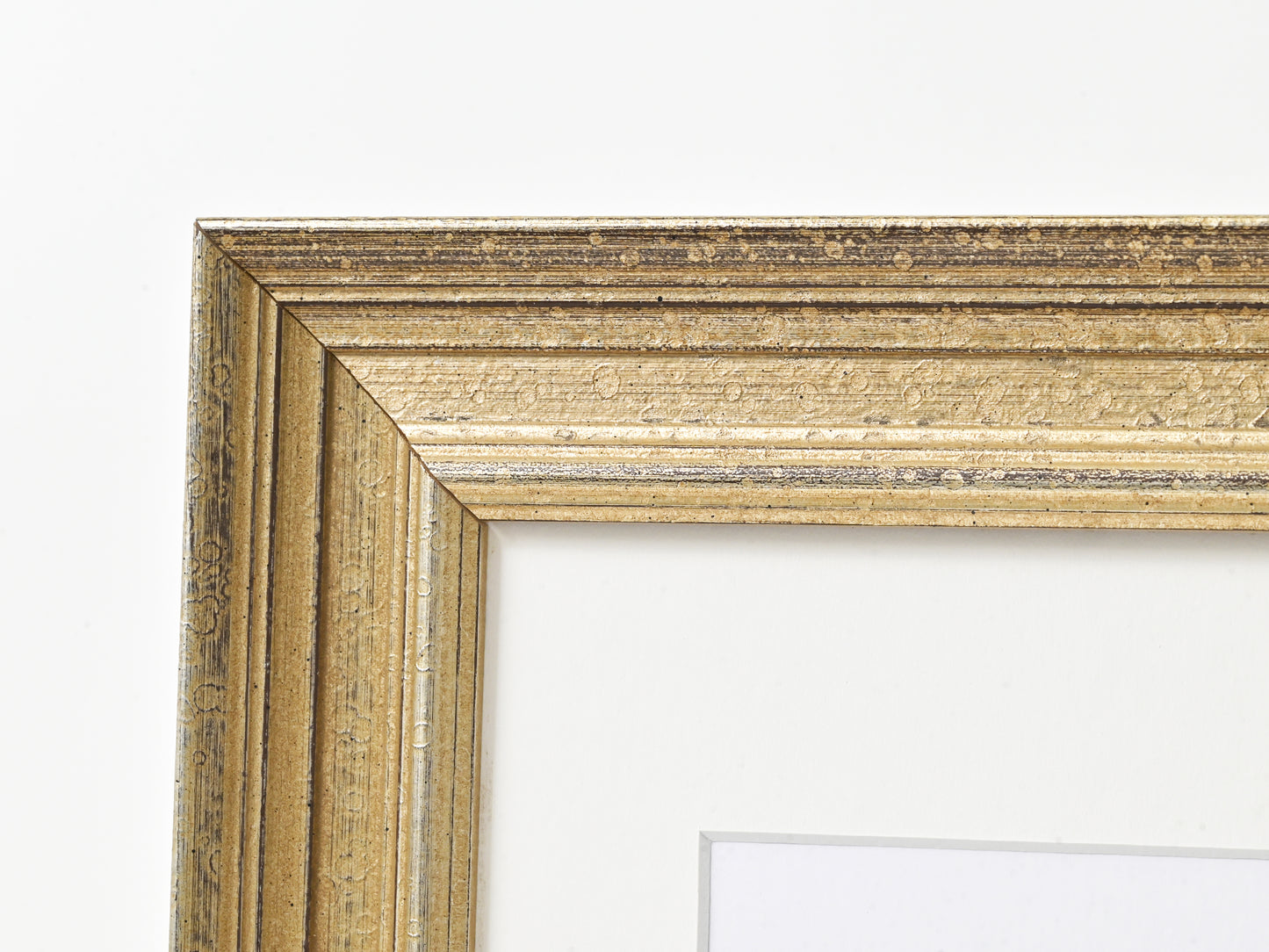 Distressed Antiqued Ornate Profile Warm Silver Picture Frame With Textured Finish
