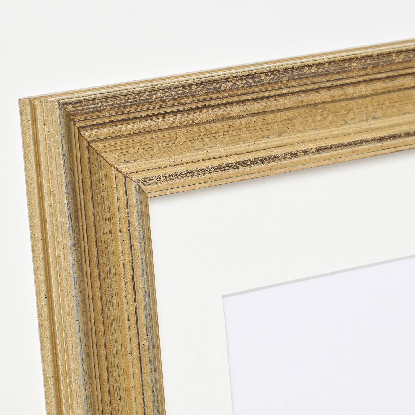 Distressed Antiqued Ornate Profile Warm Silver Picture Frame With Textured Finish