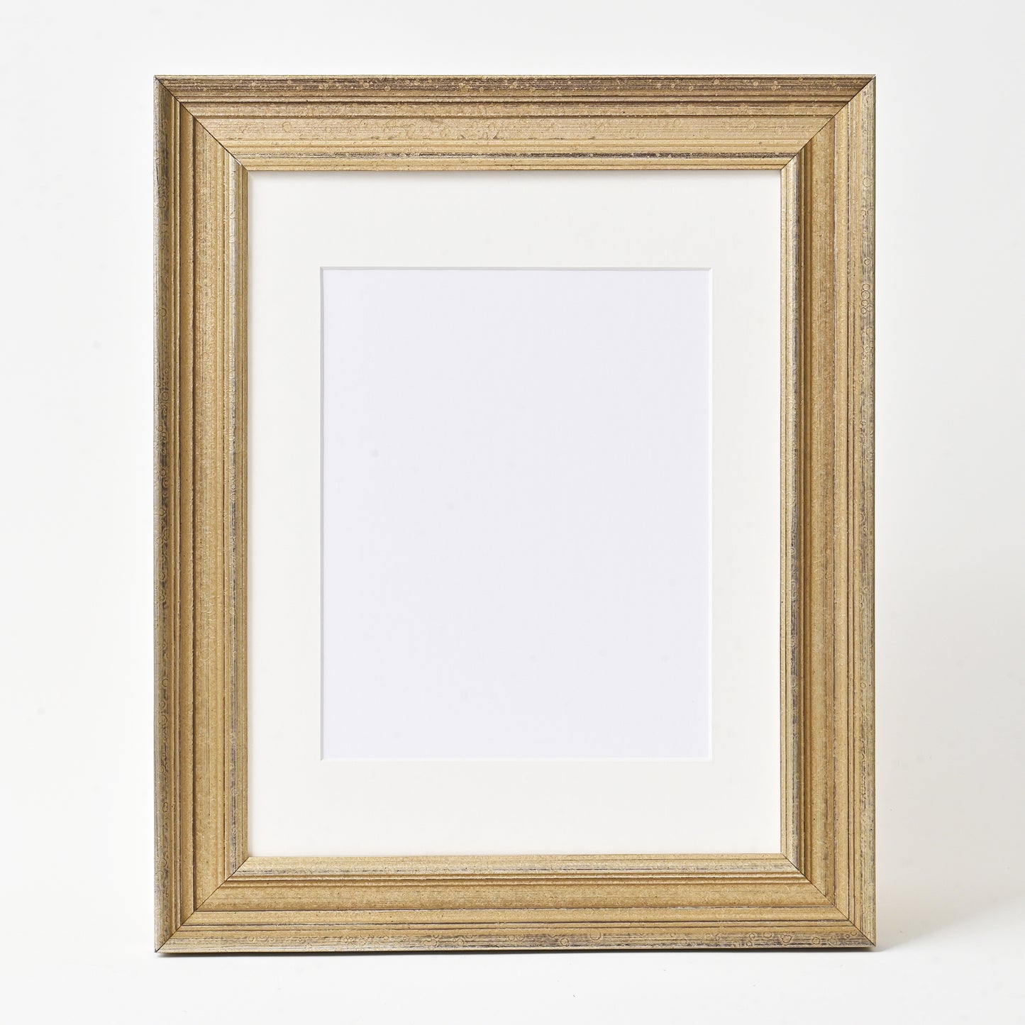 Distressed Antiqued Ornate Profile Warm Silver Picture Frame With Textured Finish