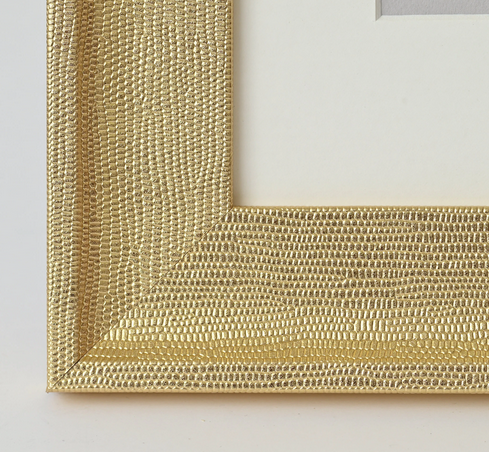 Custom Frame - Shiny Gold Faux Lizard Skin Pattern