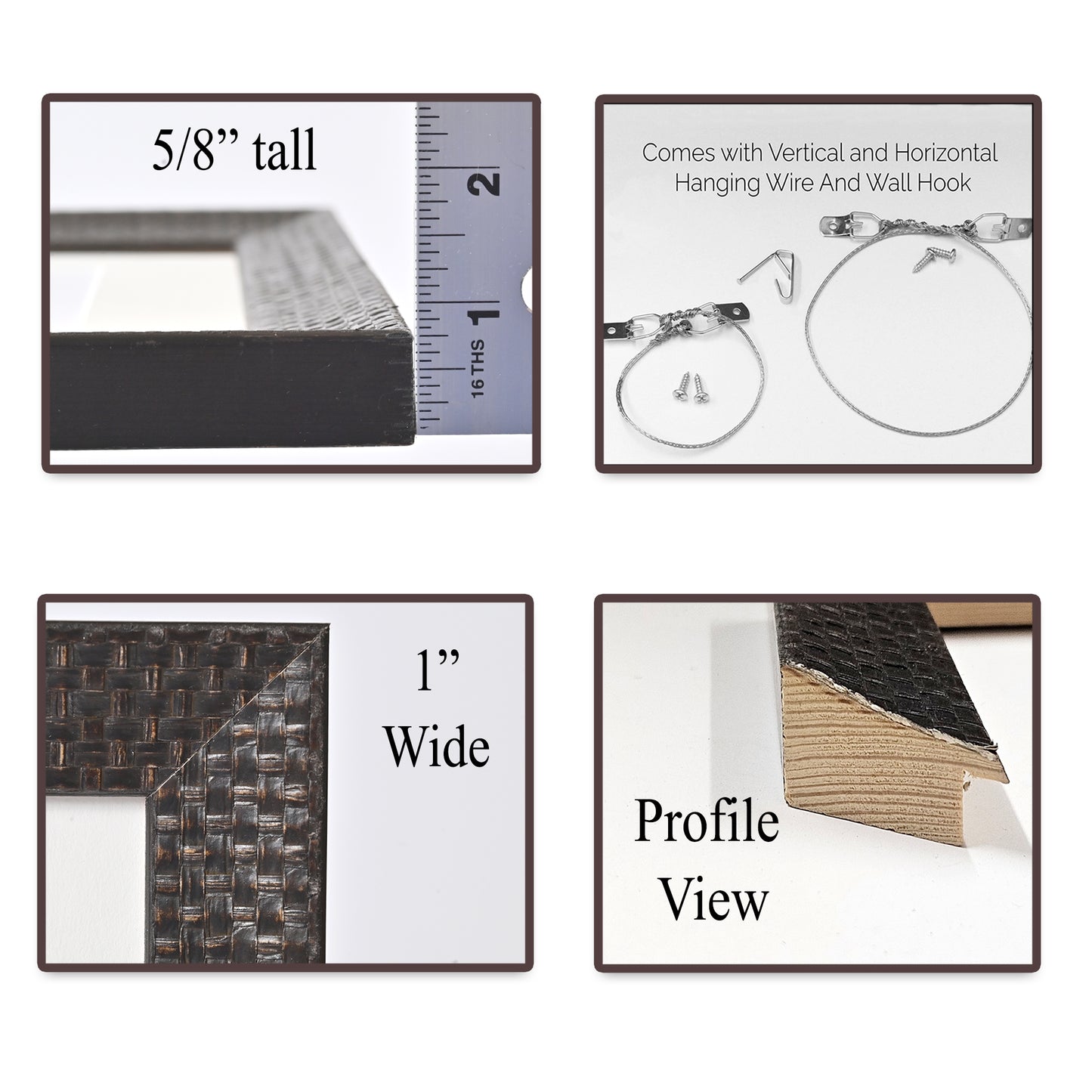 Dark Brown Basket Weave Pattern