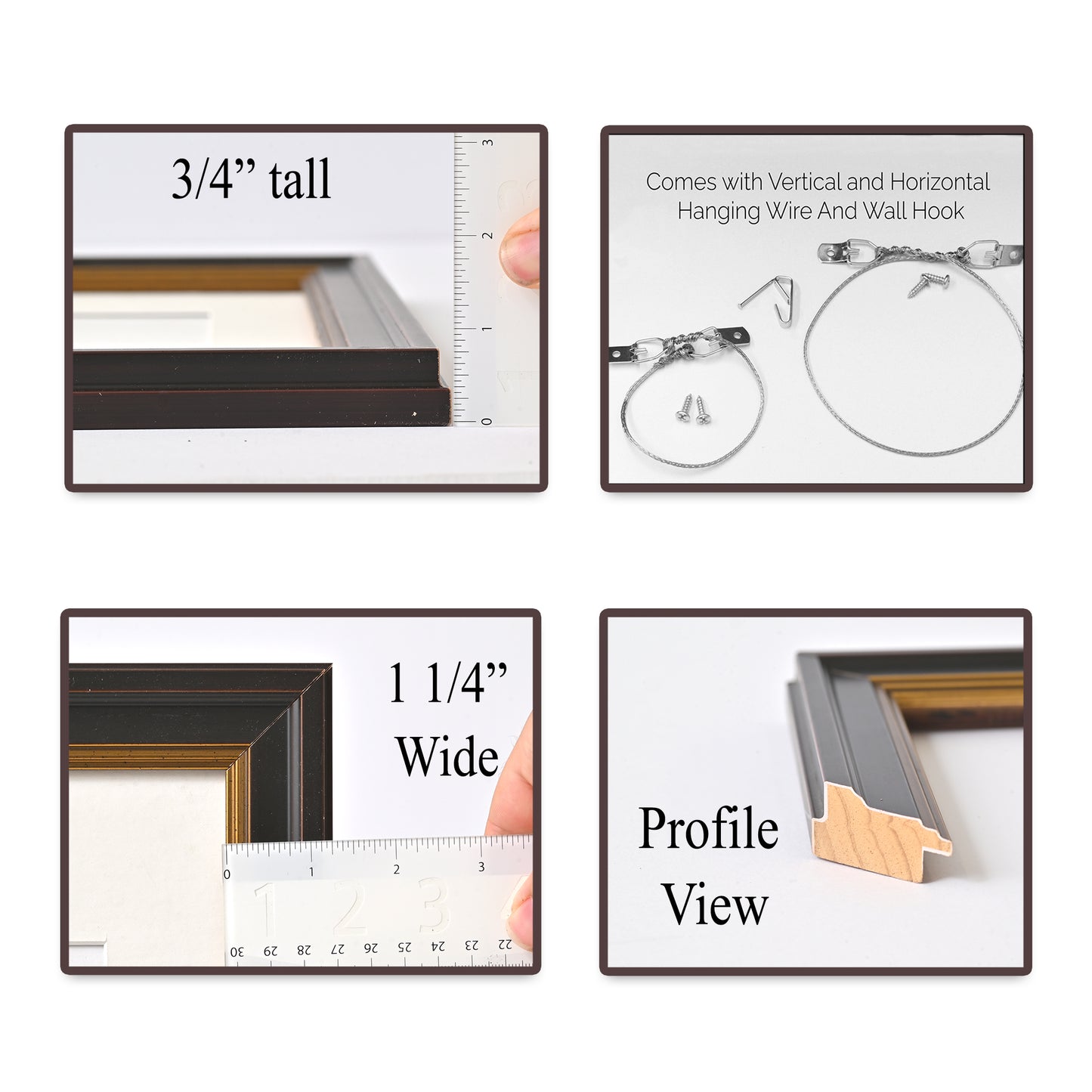 Walnut & Gold Profiled Frame - Online Framing
