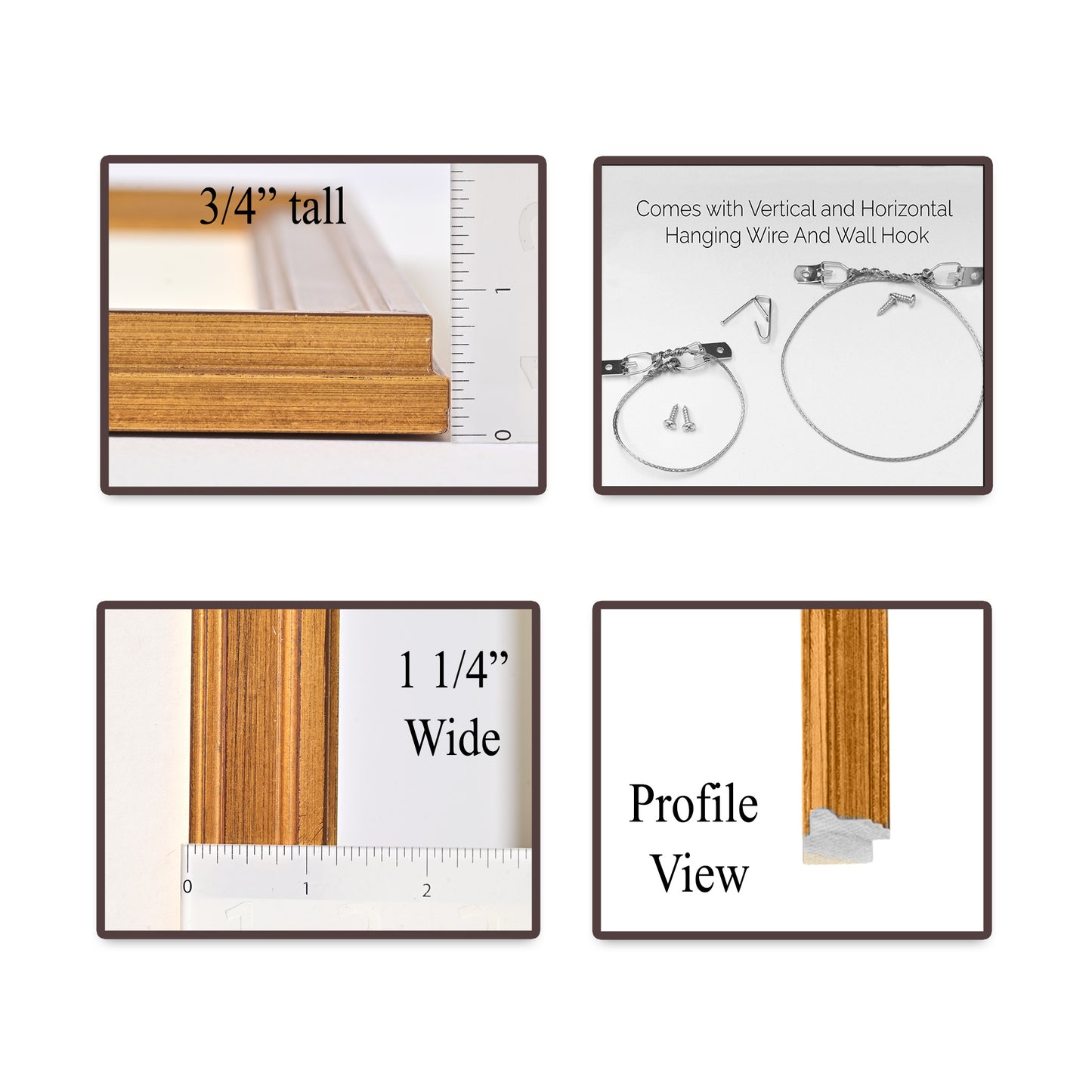 Antiqued Gold Profiled Frame - Online Framing