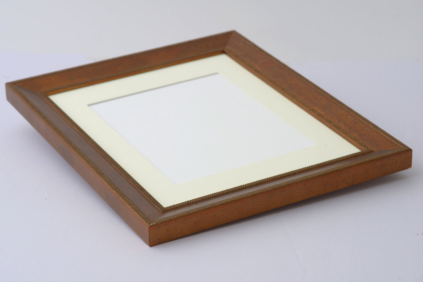 Sloped Profile Frame With Gold Beads Separated With Oxidized Gold Panel