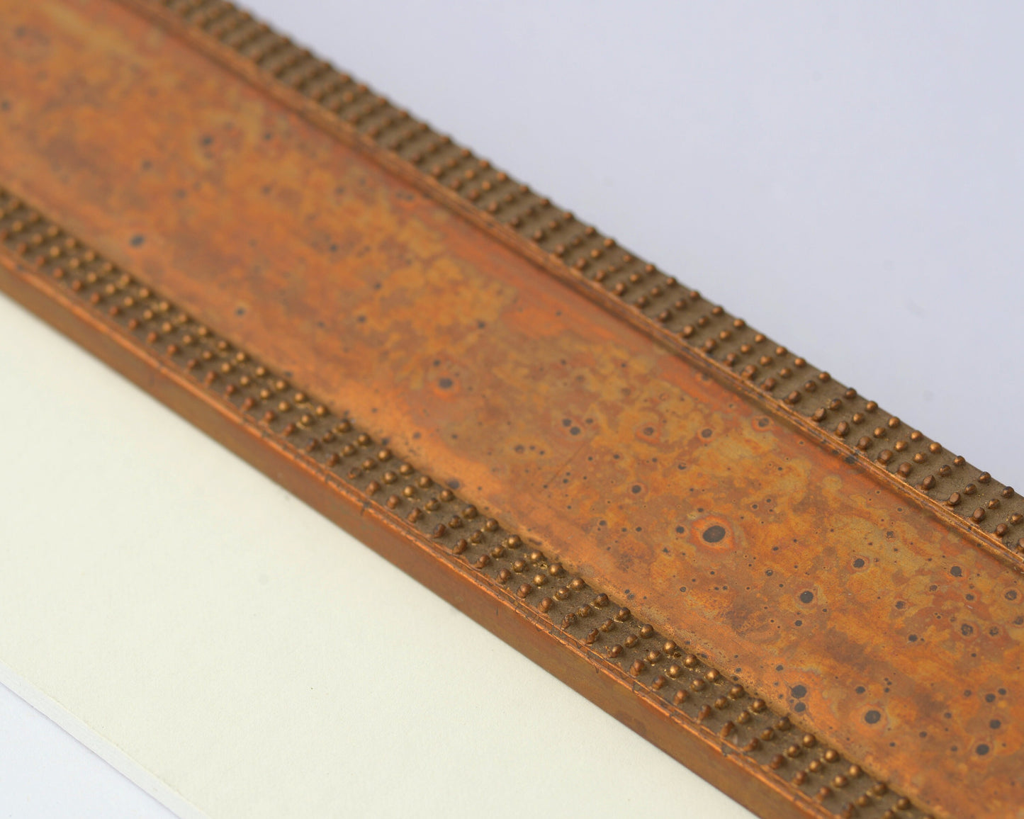 Sloped Profile Frame With Gold Beads Separated With Oxidized Gold Panel
