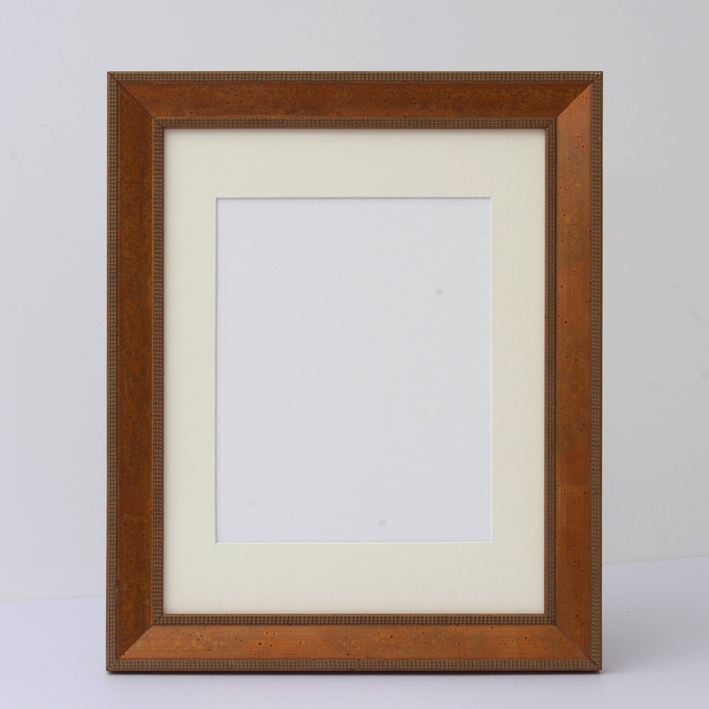 Sloped Profile Frame With Gold Beads Separated With Oxidized Gold Panel