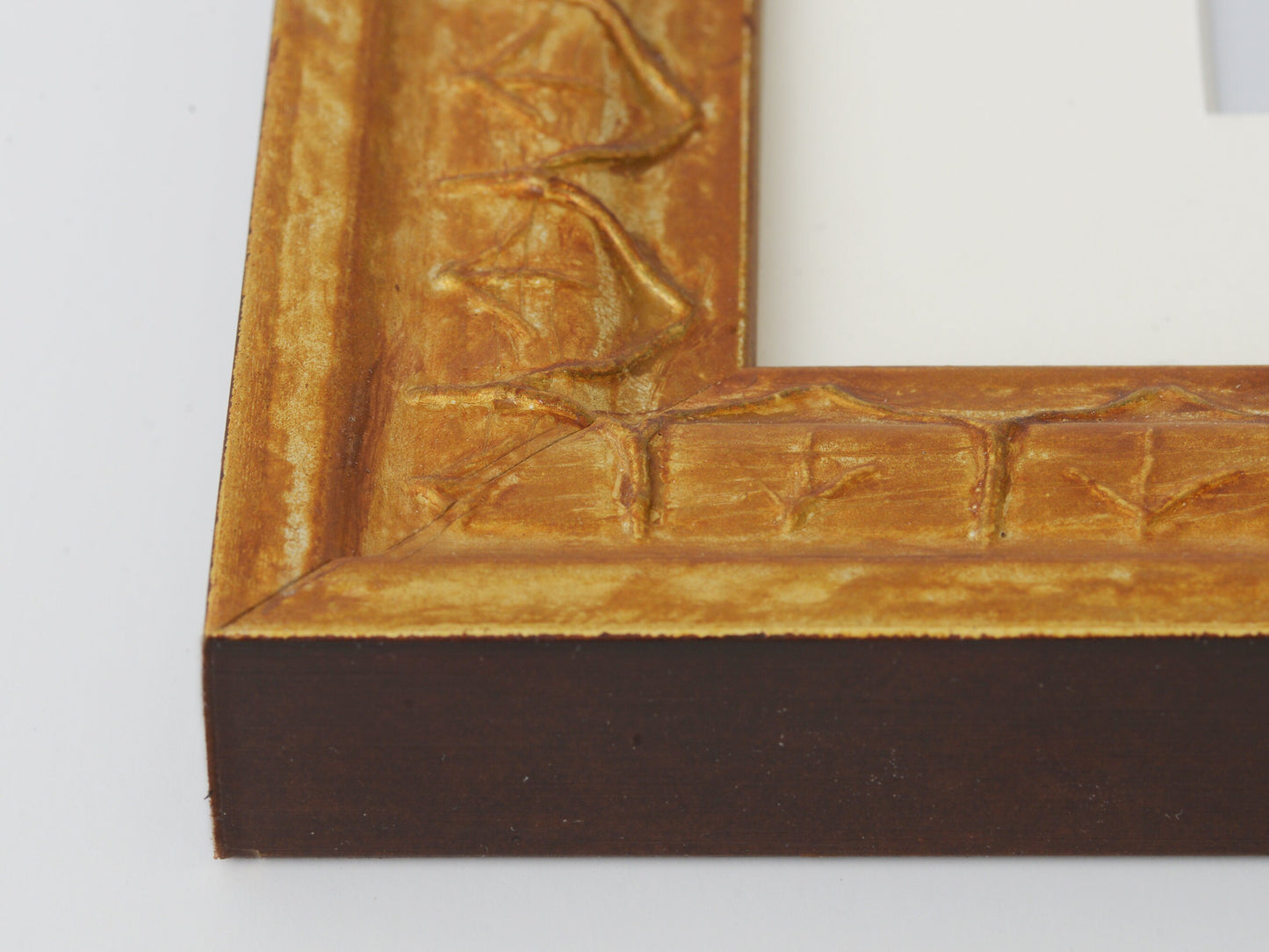 Gold With Primitive Arrow Pattern. Distressed with White Rub