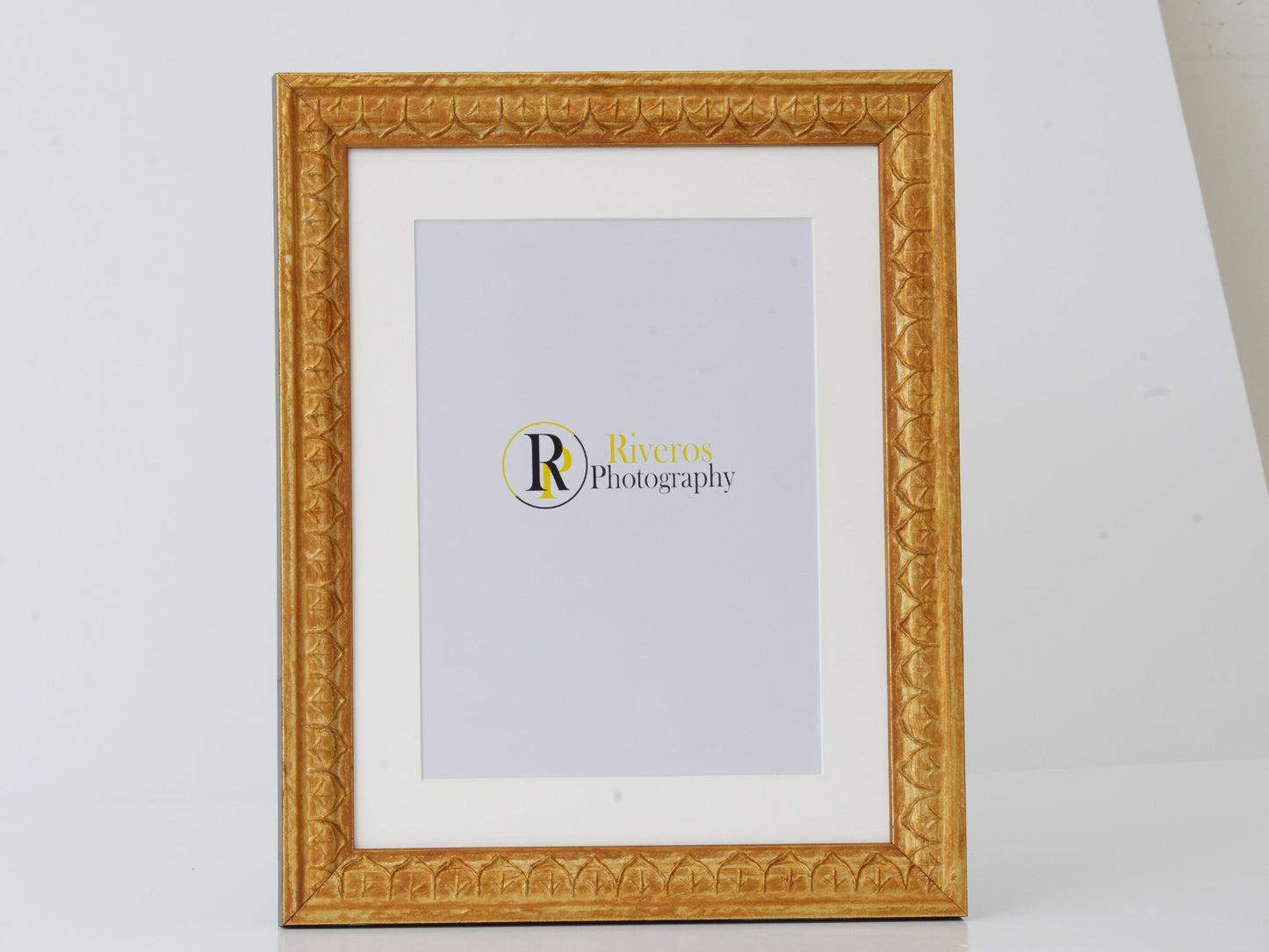 Gold With Primitive Arrow Pattern. Distressed with White Rub
