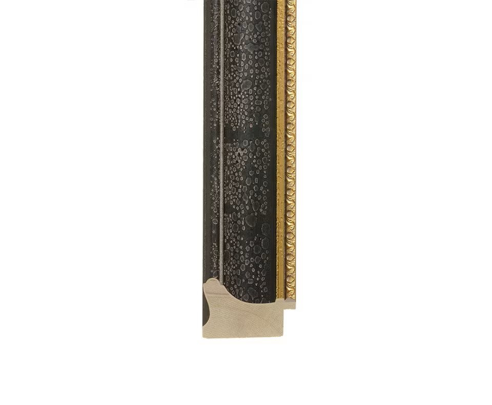 Classic Scoop Profile With Black Distressed Finish And Gold Inner Lip