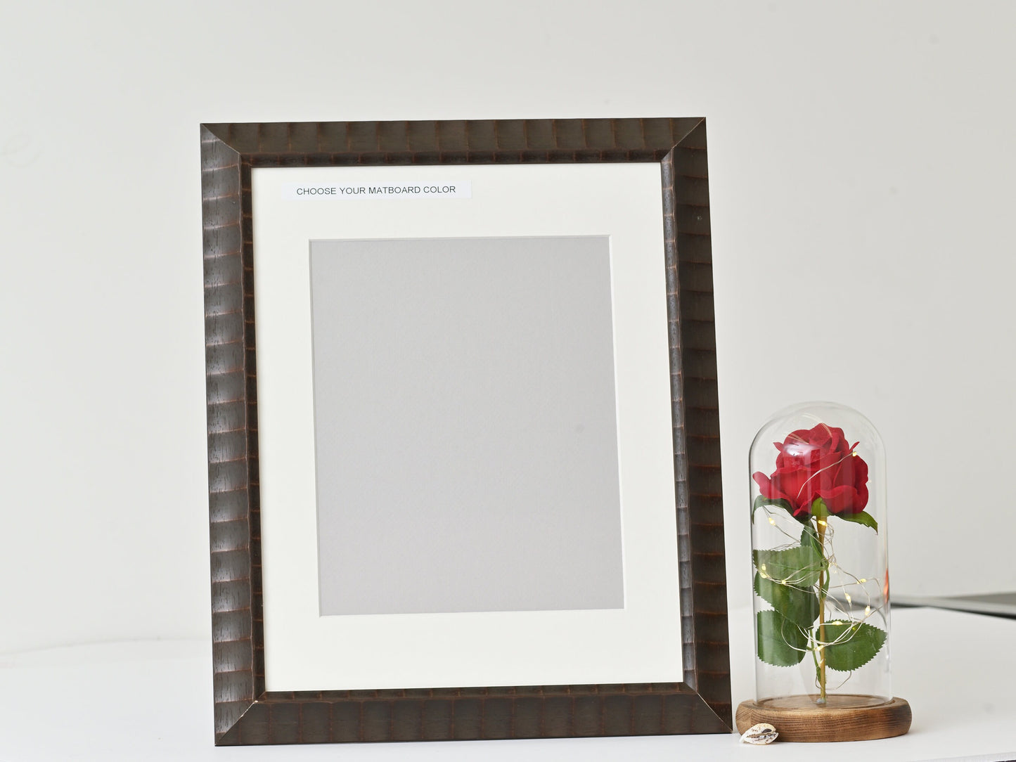 Dark Mahogany Wash On Embossed Wave Motif Profile