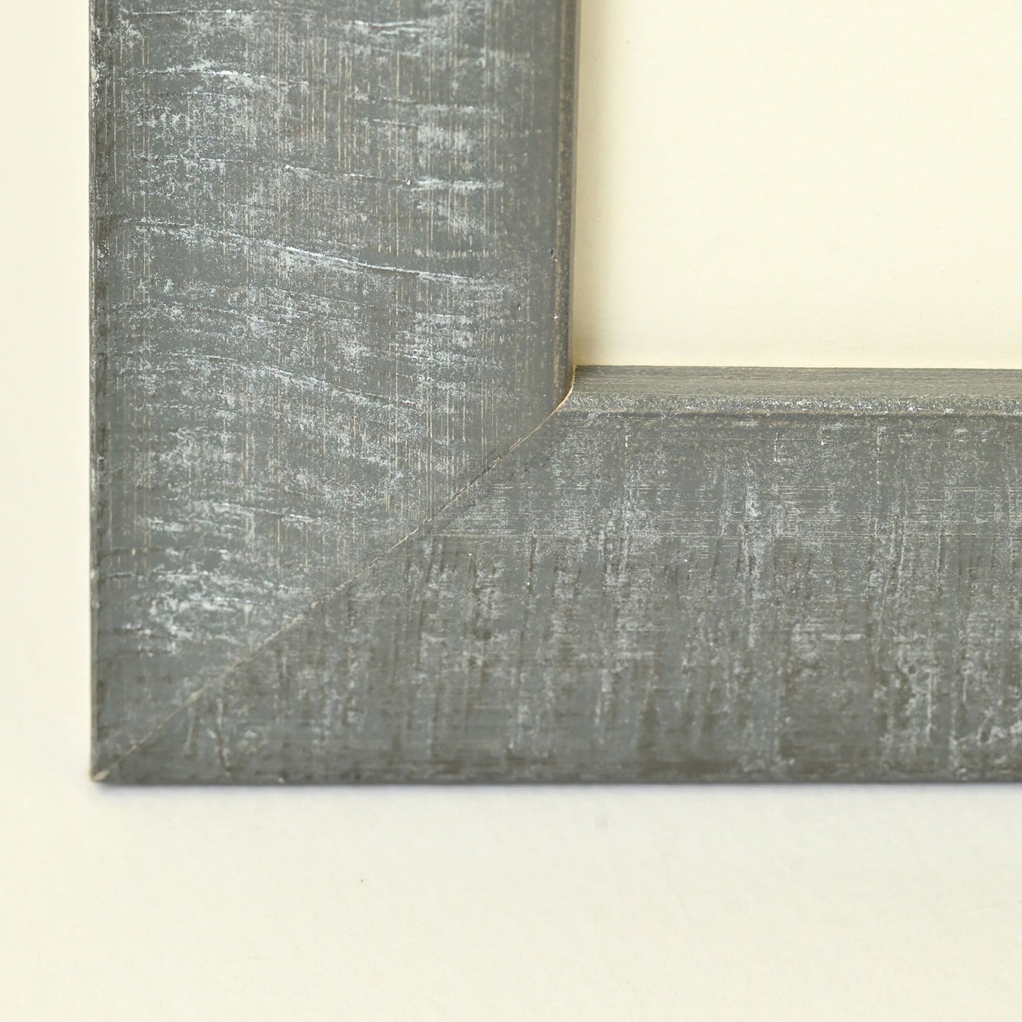 Distressed Storm Gray Stain With Hand Finished Silver Leaf Accents