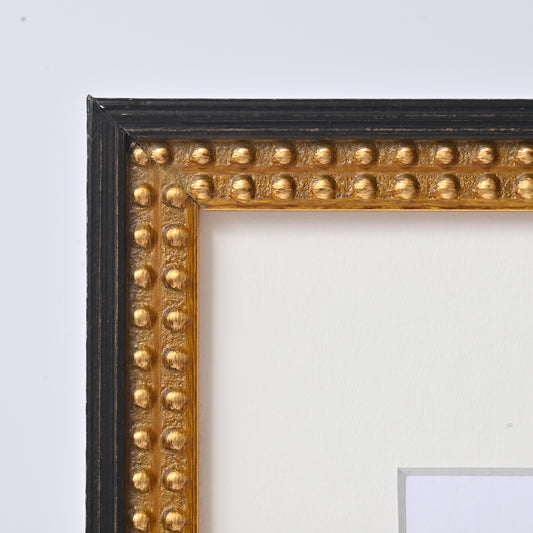 7/8” Burnished Black And Gold Finish On Beaded Profile