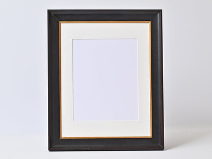 Pockmarked Black Frame, With Brown Undertones and Distressed Gold Lip  11"X14" ONE ONLY