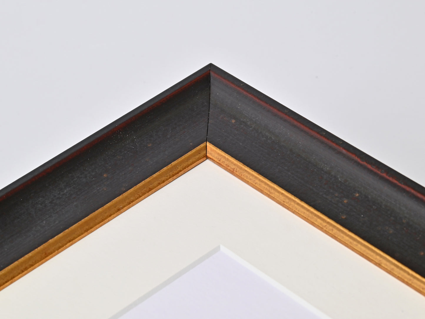 Pockmarked Black Frame, With Brown Undertones and Distressed Gold Lip  11"X14" ONE ONLY