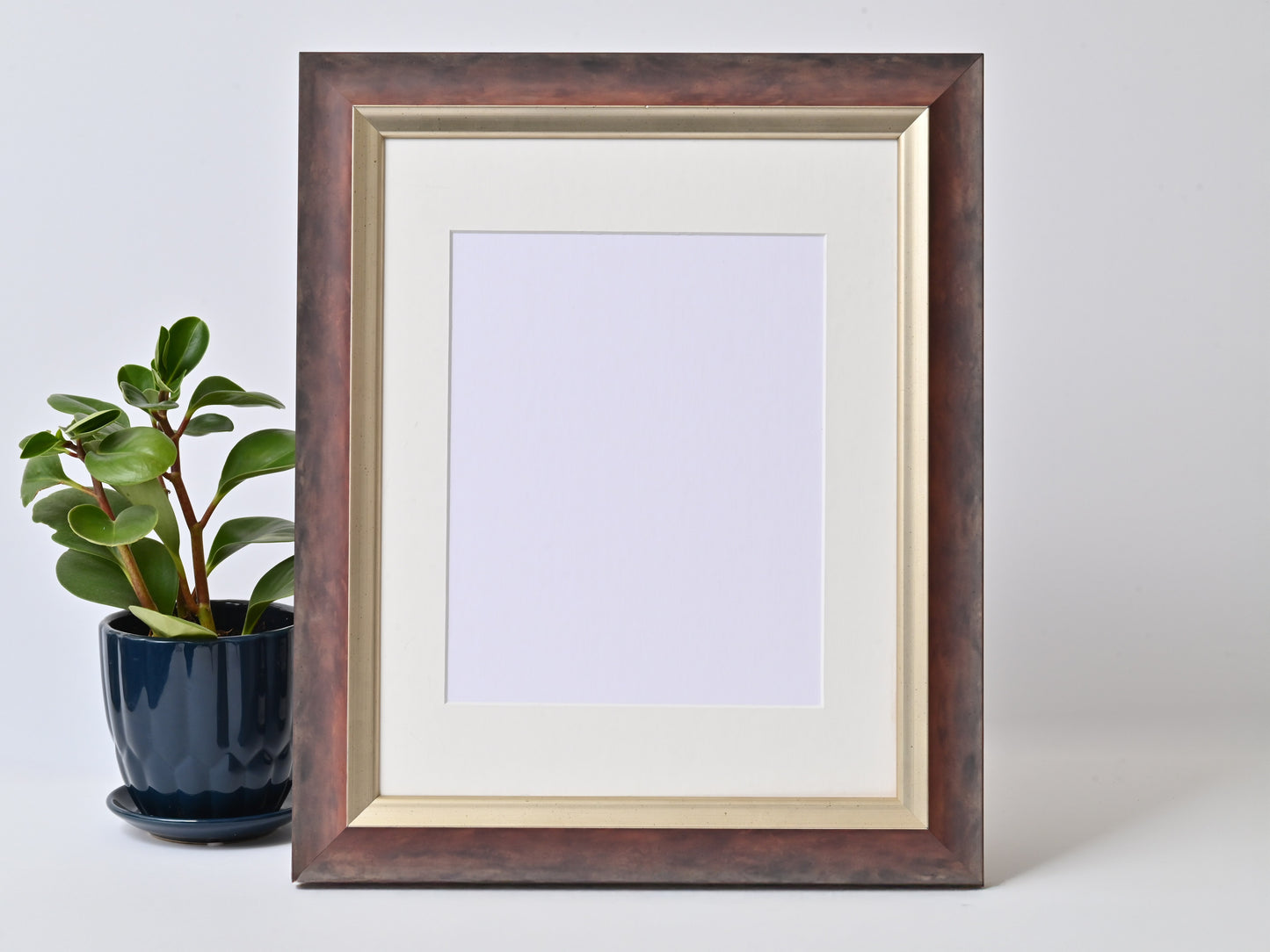 Mottled Soft Maroon With Silver Lip On Obeche Wood 11"X14" Frame ONE ONLY
