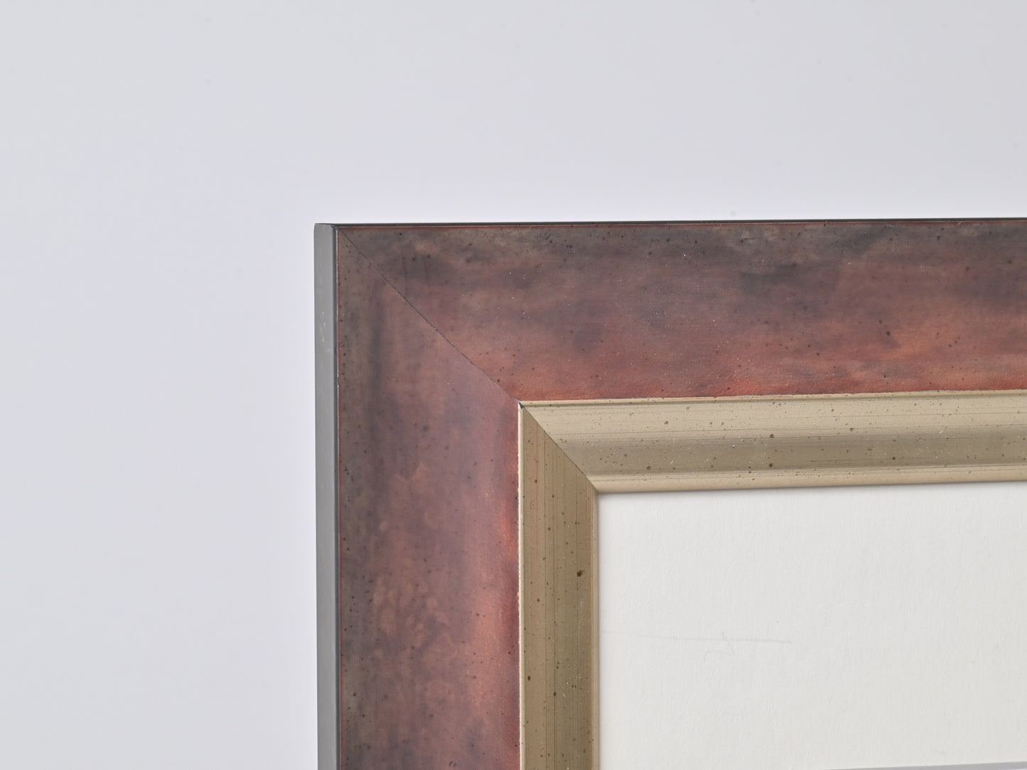 Mottled Soft Maroon With Silver Lip On Obeche Wood 11"X14" Frame ONE ONLY