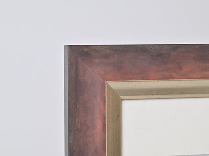 Mottled Soft Maroon With Silver Lip On Obeche Wood 11"X14" Frame ONE ONLY