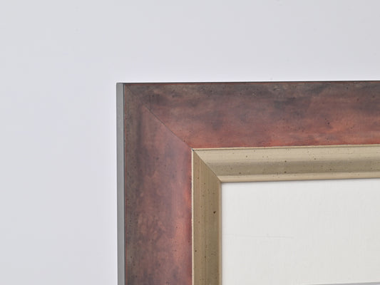 Mottled Soft Maroon With Silver Lip On Obeche Wood 11"X14" Frame ONE ONLY