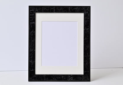 Black Stain On Distressed Lacquer Finish.  11"X14" Frame ONE ONLY