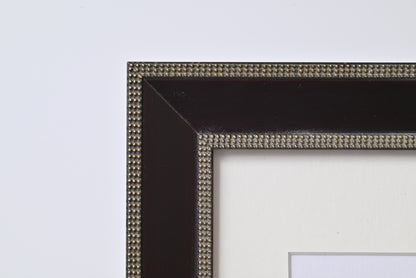 Sloped Profile With Silver Beads Separated With Black Panel  11"X14" Frame   ONE ONLY