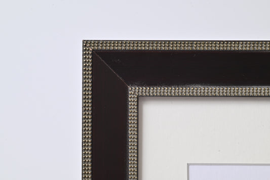 Sloped Profile With Silver Beads Separated With Black Panel  11"X14" Frame   ONE ONLY