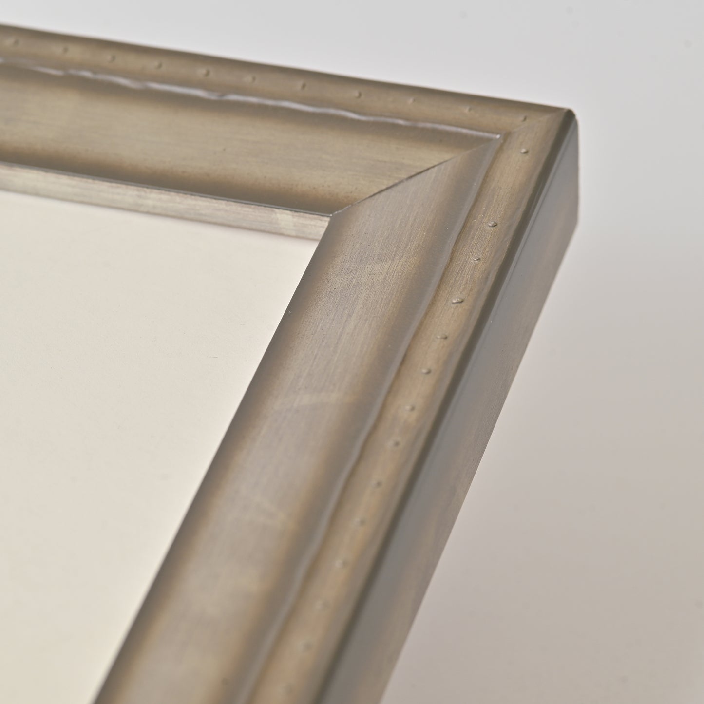 Distressed Silver Frame with Rivet Back Edge Design