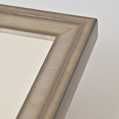 Distressed Silver Frame with Rivet Back Edge Design