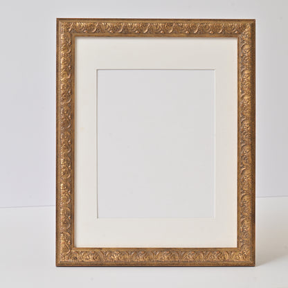 Antique Gold Finish Frame With Red And Black Undertones On Ornate Profile