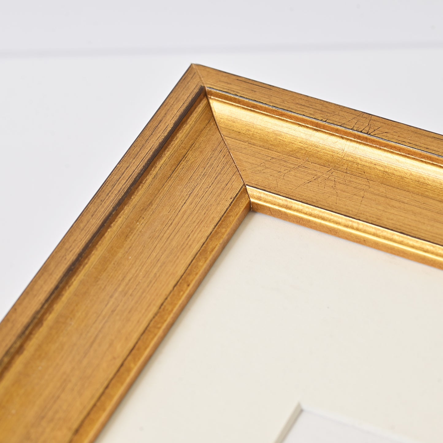 Brushed Gold Frame With Brown Undertones On Raised Back Traditional Profile