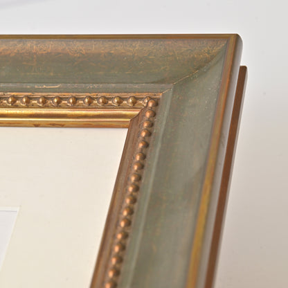 Oxidized Green Frame With Gold Beaded Lip on Scooped Profile