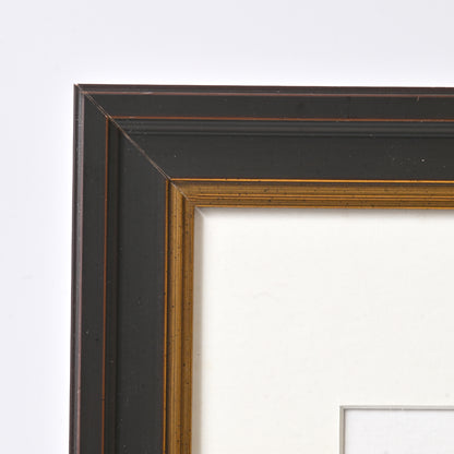 Dark Walnut Finish Frame With Highlights And Gold Lip On Traditional Profile