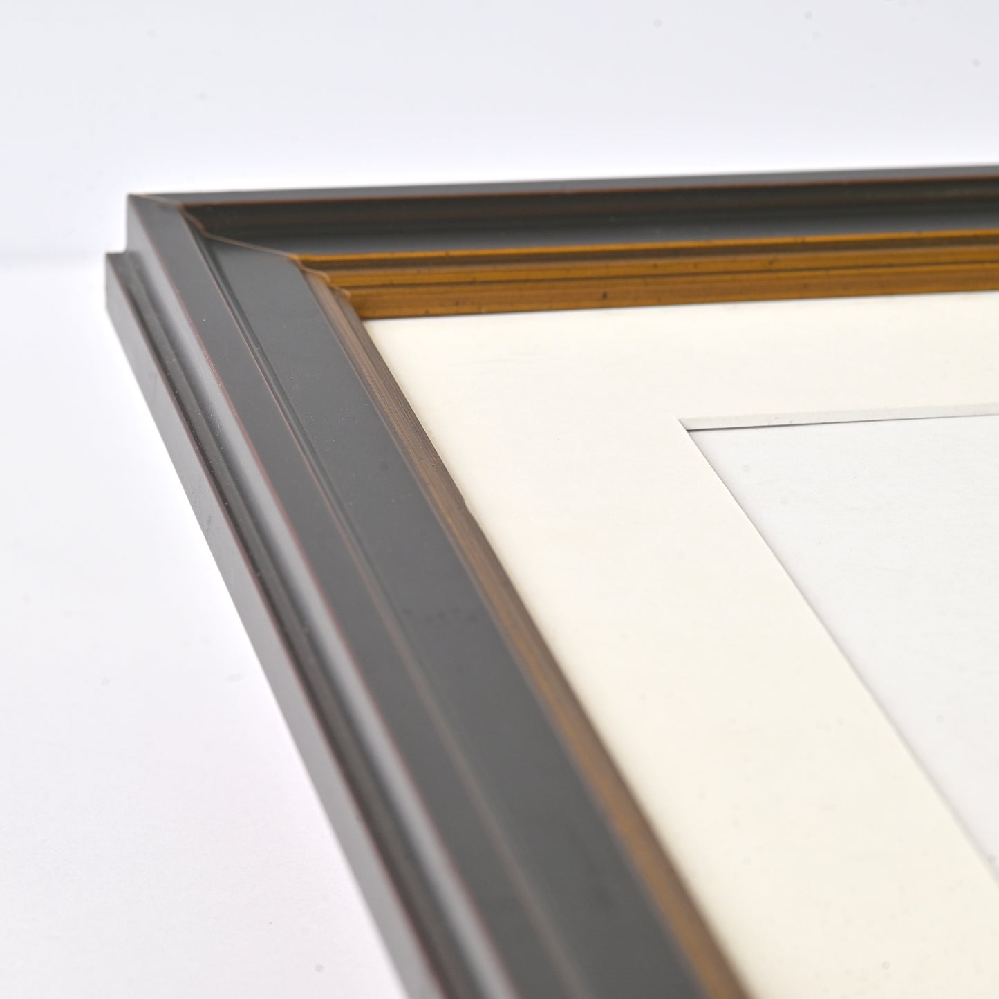 Dark Walnut Finish Frame With Highlights And Gold Lip On Traditional Profile