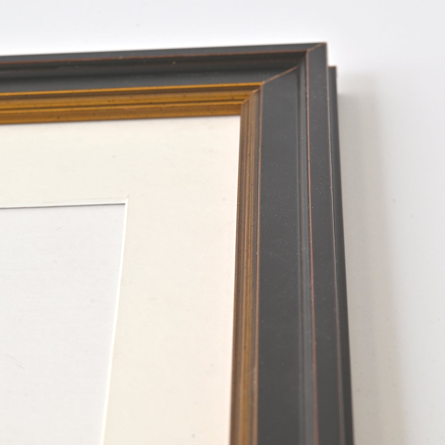 Dark Walnut Finish Frame With Highlights And Gold Lip On Traditional Profile