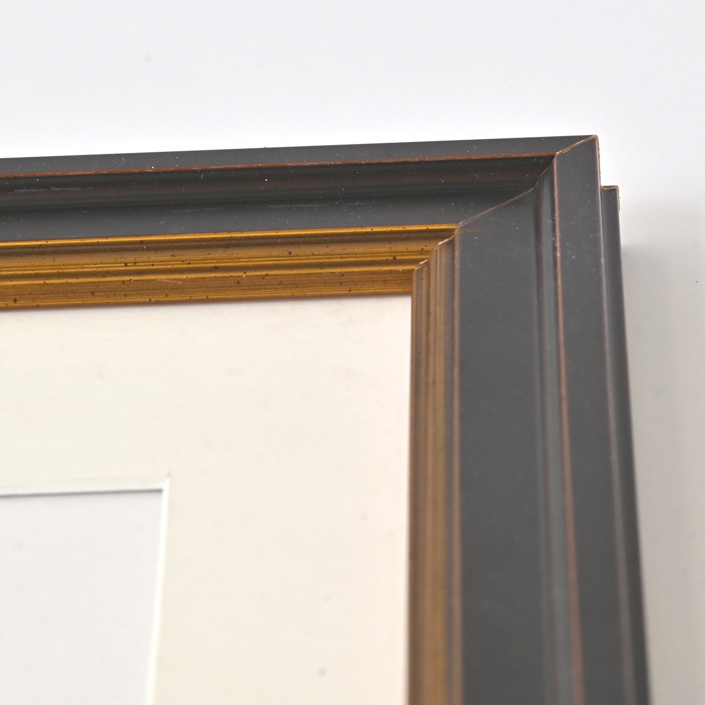 Dark Walnut Finish Frame With Highlights And Gold Lip On Traditional Profile