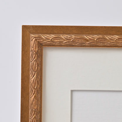 Antique Gold Finish Frame With Red & Black Undertones On Ornate Profile