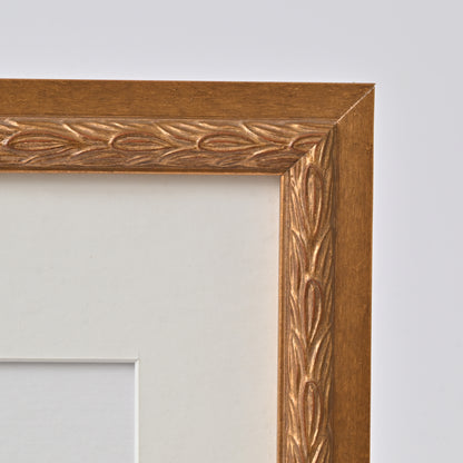 Antique Gold Finish Frame With Red & Black Undertones On Ornate Profile