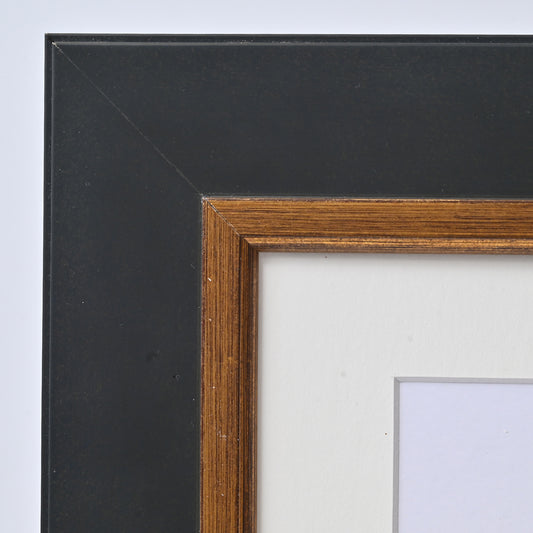 Satin Black Finish With Raised Brushed Gold Lip