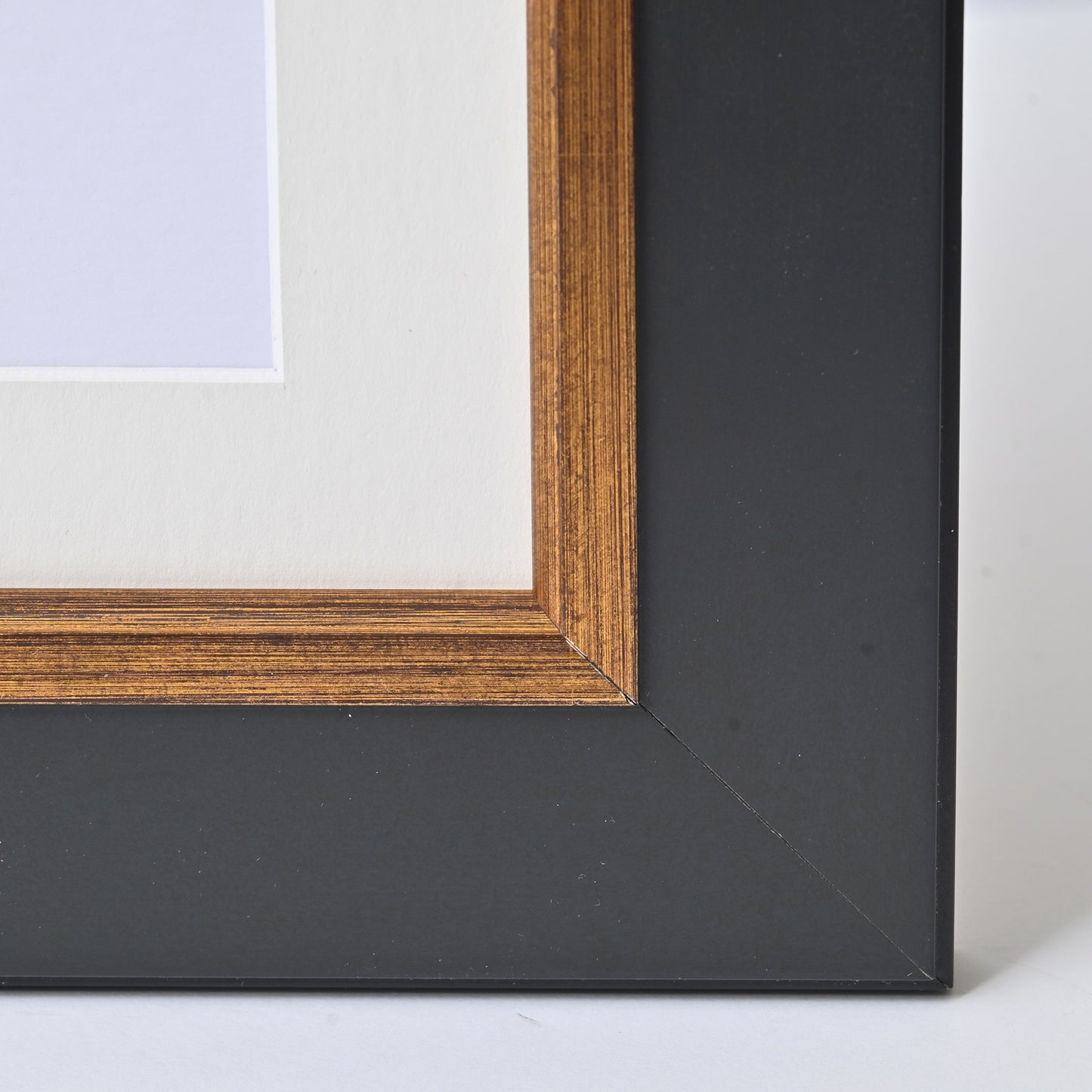 Satin Black Finish With Raised Brushed Gold Lip