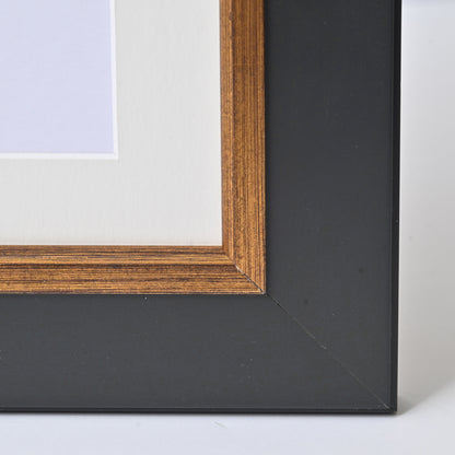 Satin Black Finish With Raised Brushed Gold Lip