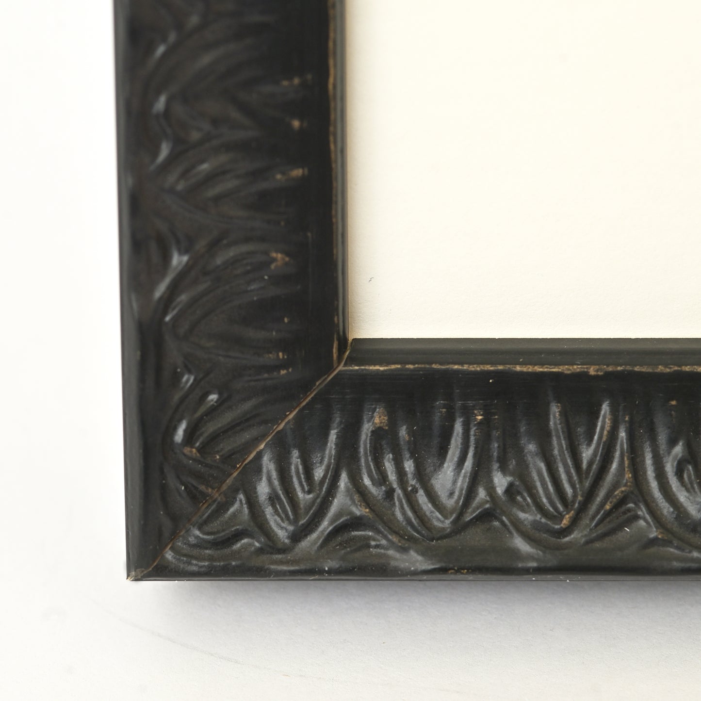 Ornate Gothic Patterned Frame With Satin Black Finish On Scoop Profile