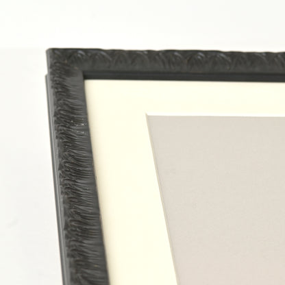 Ornate Gothic Patterned Frame With Satin Black Finish On Scoop Profile