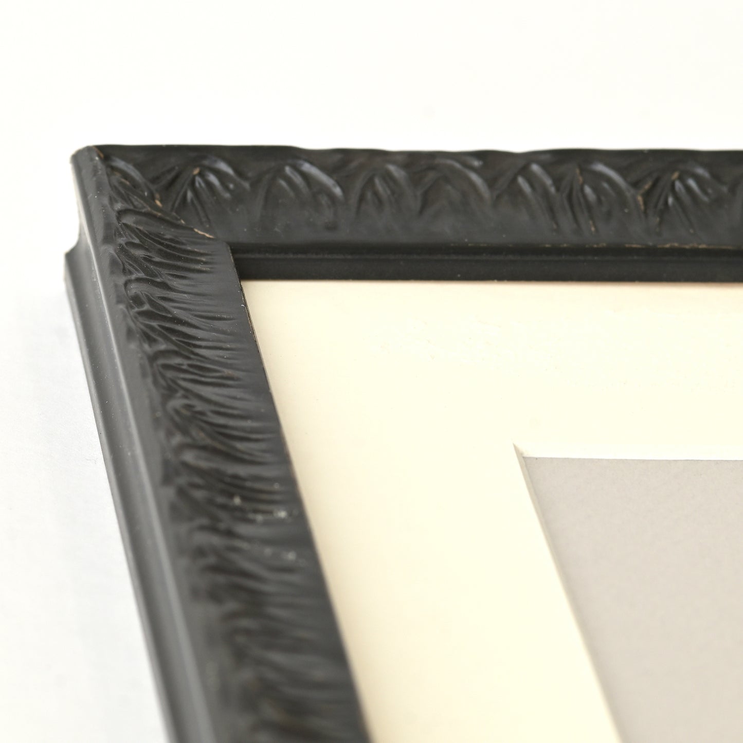 Ornate Gothic Patterned Frame With Satin Black Finish On Scoop Profile