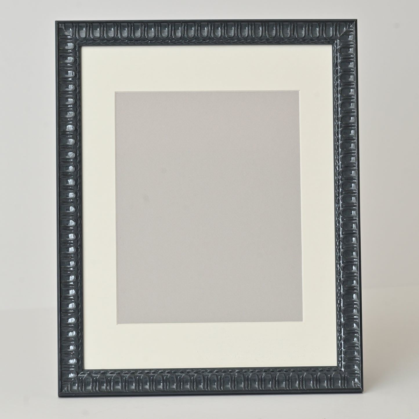 Grey Lacquer Gloss Frame With Embossed Arch Design