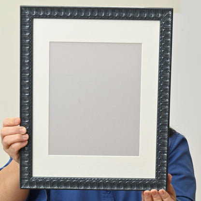 Grey Lacquer Gloss Frame With Embossed Arch Design