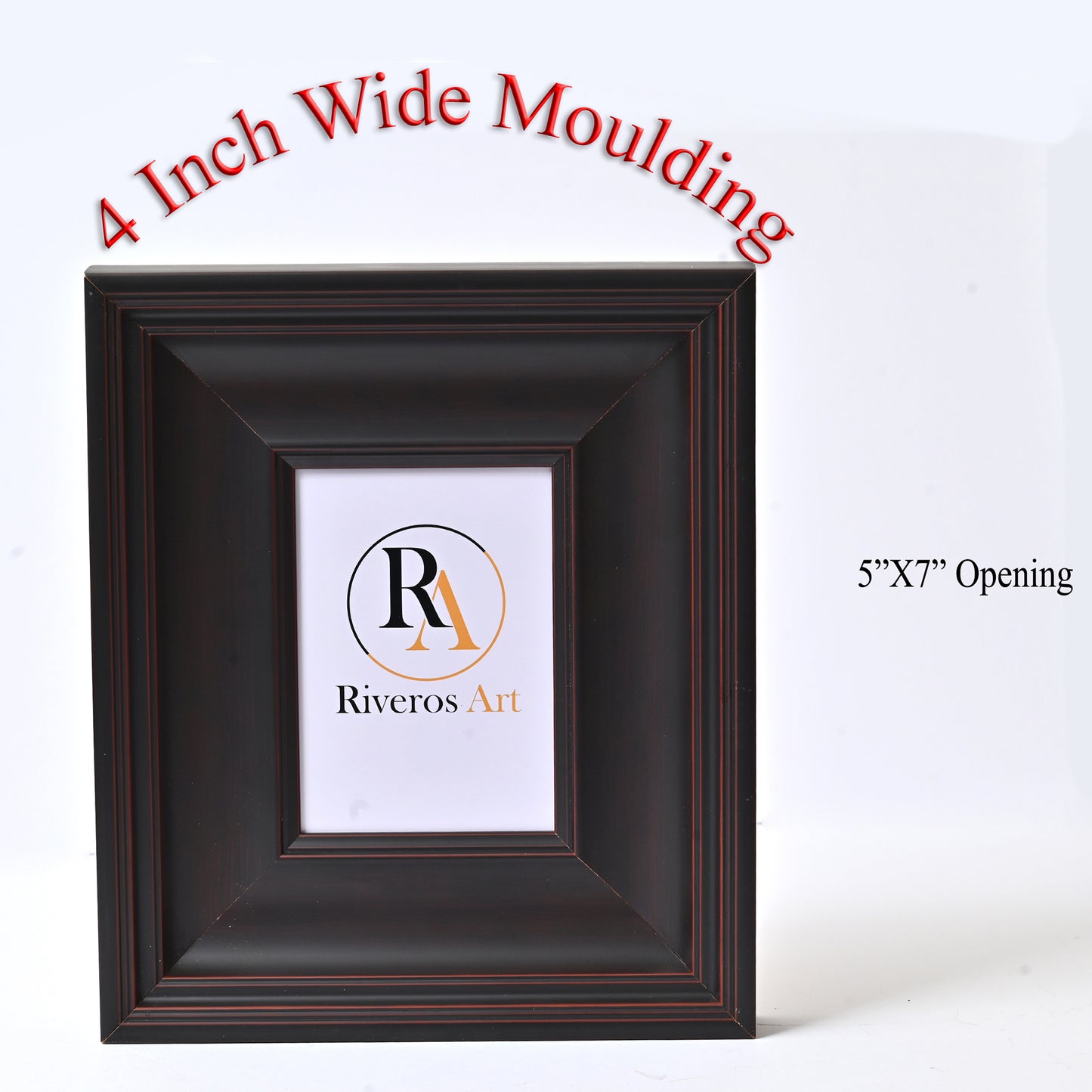 5"X7" WIDE LARGE Dark Mahogany Stain On Traditional Profile With Rubbed Edges